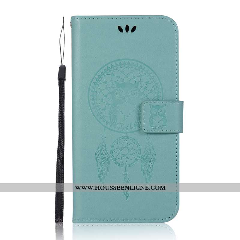 Coque Nokia 5.1 Imprimé Portefeuille Modèle Fleurie Carte Cuir Vert Étui Verte