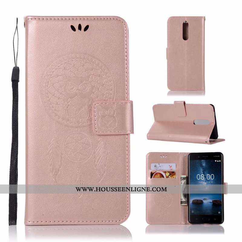 Coque Nokia 5.1 Imprimé Portefeuille Modèle Fleurie Carte Cuir Vert Étui Verte