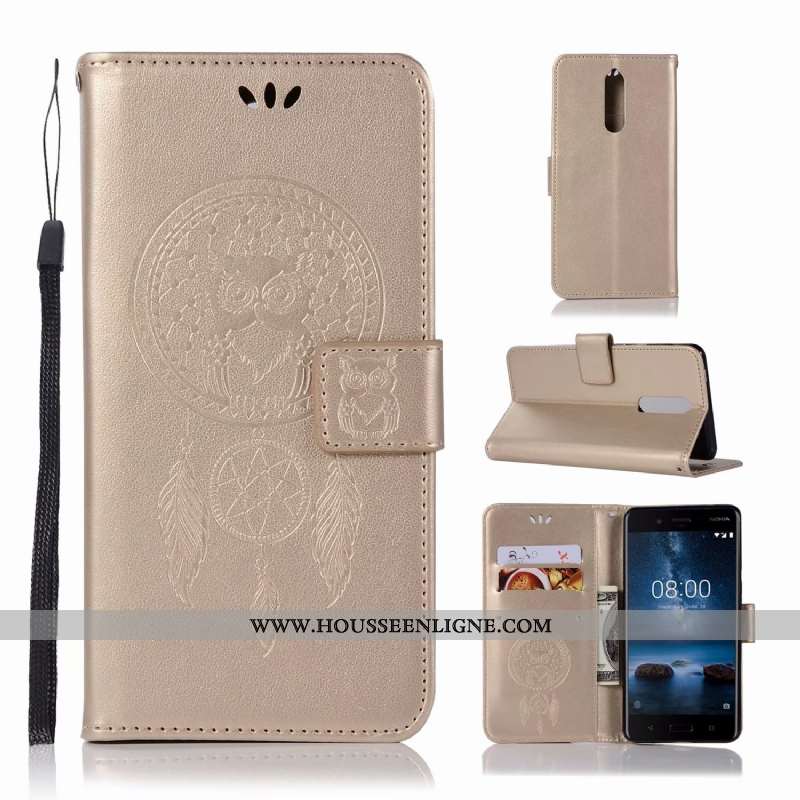 Coque Nokia 5.1 Imprimé Portefeuille Modèle Fleurie Carte Cuir Vert Étui Verte