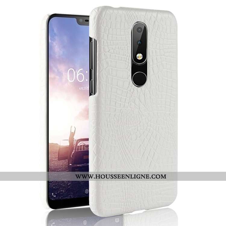 Coque Nokia 5.1 Plus Modèle Fleurie Étui Vert Business Incassable Crocodile Téléphone Portable Verte