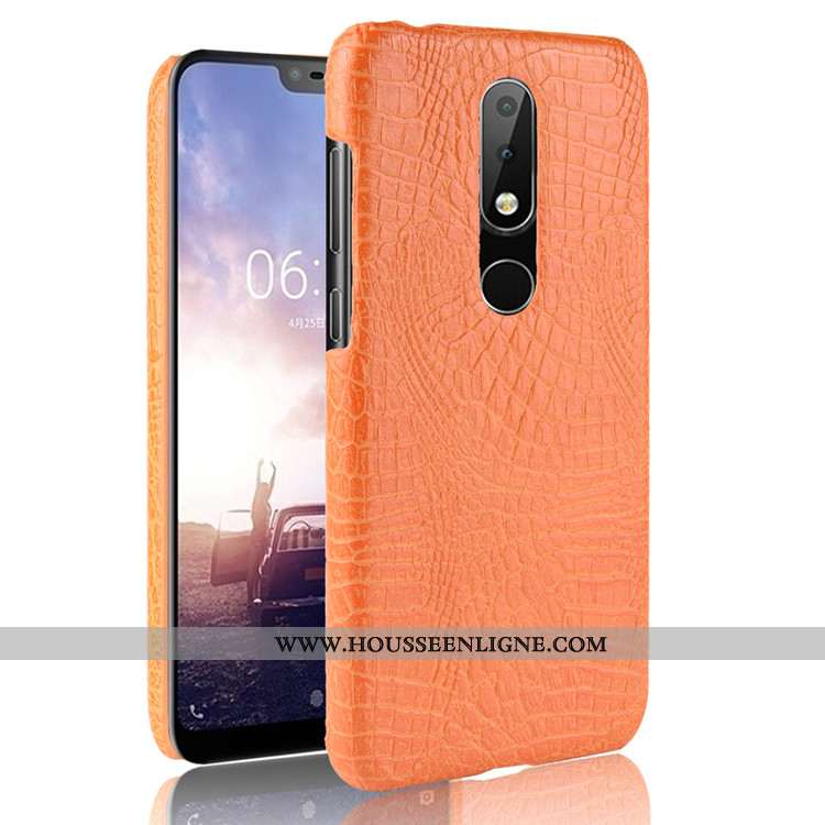 Coque Nokia 5.1 Plus Modèle Fleurie Étui Vert Business Incassable Crocodile Téléphone Portable Verte