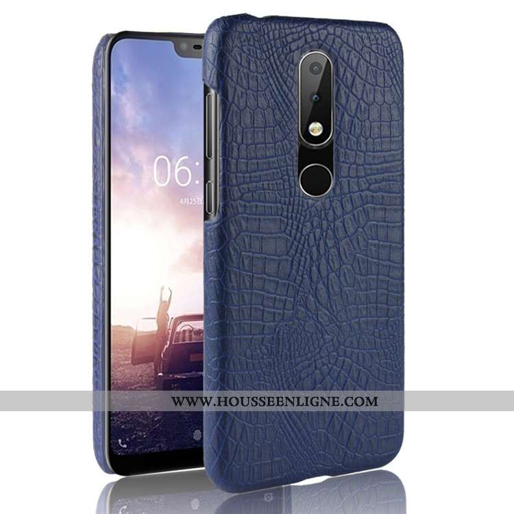 Coque Nokia 5.1 Plus Modèle Fleurie Étui Vert Business Incassable Crocodile Téléphone Portable Verte