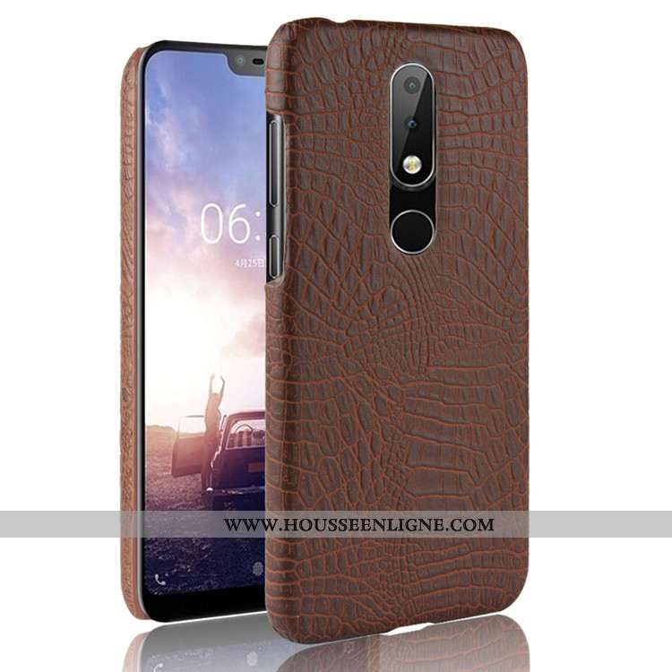 Coque Nokia 5.1 Plus Modèle Fleurie Étui Vert Business Incassable Crocodile Téléphone Portable Verte