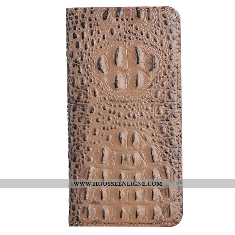 Coque Nokia 5.1 Plus Protection Cuir Véritable Téléphone Portable Étui Kaki Khaki