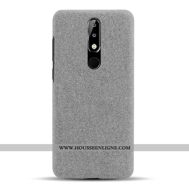 Coque Nokia 5.1 Plus Protection Légère Légères Téléphone Portable Tissu Étui Rouge