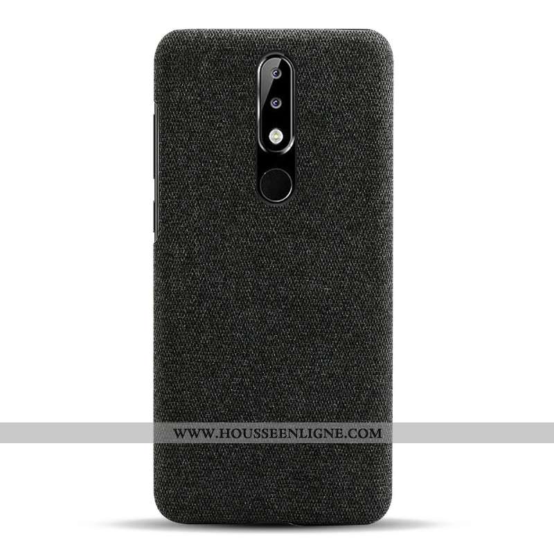 Coque Nokia 5.1 Plus Protection Légère Légères Téléphone Portable Tissu Étui Rouge