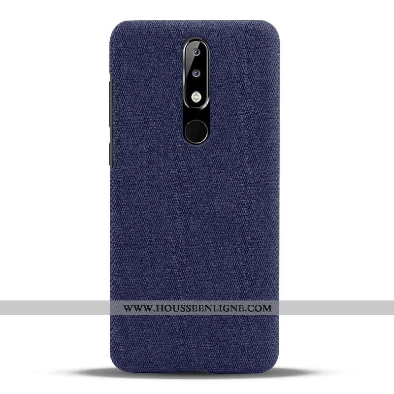 Coque Nokia 5.1 Plus Protection Légère Légères Téléphone Portable Tissu Étui Rouge