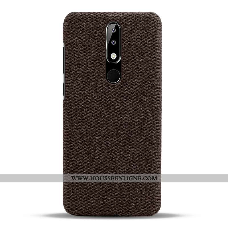 Coque Nokia 5.1 Plus Protection Légère Légères Téléphone Portable Tissu Étui Rouge