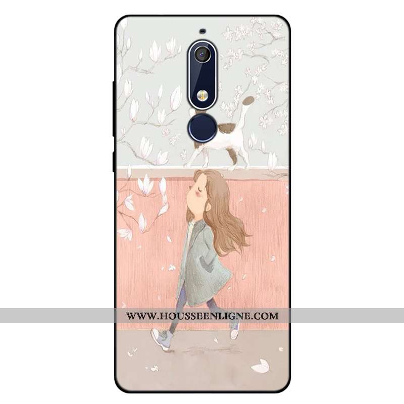 Coque Nokia 5.1 Silicone Créatif Téléphone Portable Fluide Doux Tout Compris Dessin Animé Bleu