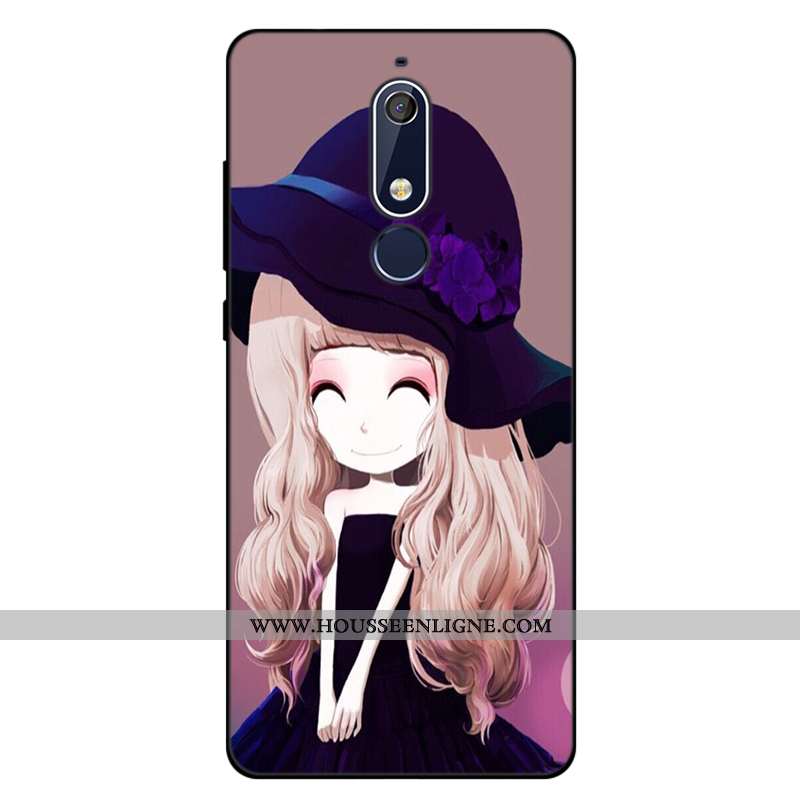 Coque Nokia 5.1 Silicone Créatif Téléphone Portable Fluide Doux Tout Compris Dessin Animé Bleu