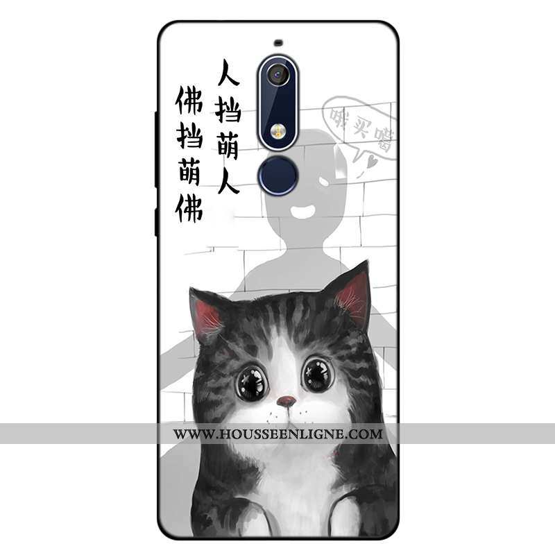 Coque Nokia 5.1 Silicone Créatif Téléphone Portable Fluide Doux Tout Compris Dessin Animé Bleu