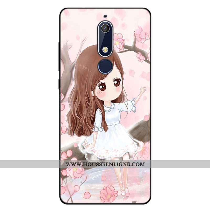 Coque Nokia 5.1 Silicone Créatif Téléphone Portable Fluide Doux Tout Compris Dessin Animé Bleu