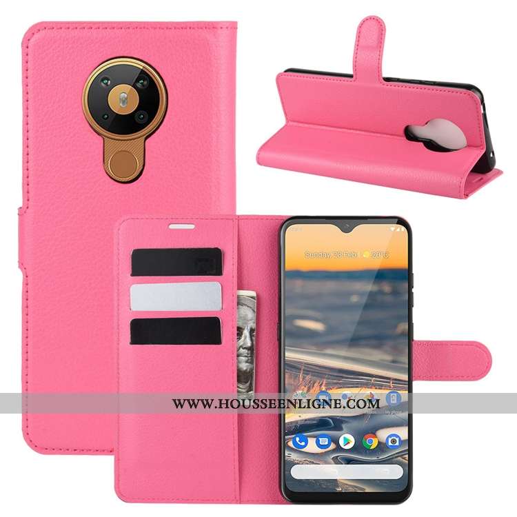 Coque Nokia 5.3 Cuir Délavé En Daim Antidérapant Carte Clamshell Incassable Verte