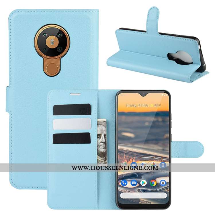 Coque Nokia 5.3 Cuir Délavé En Daim Antidérapant Carte Clamshell Incassable Verte