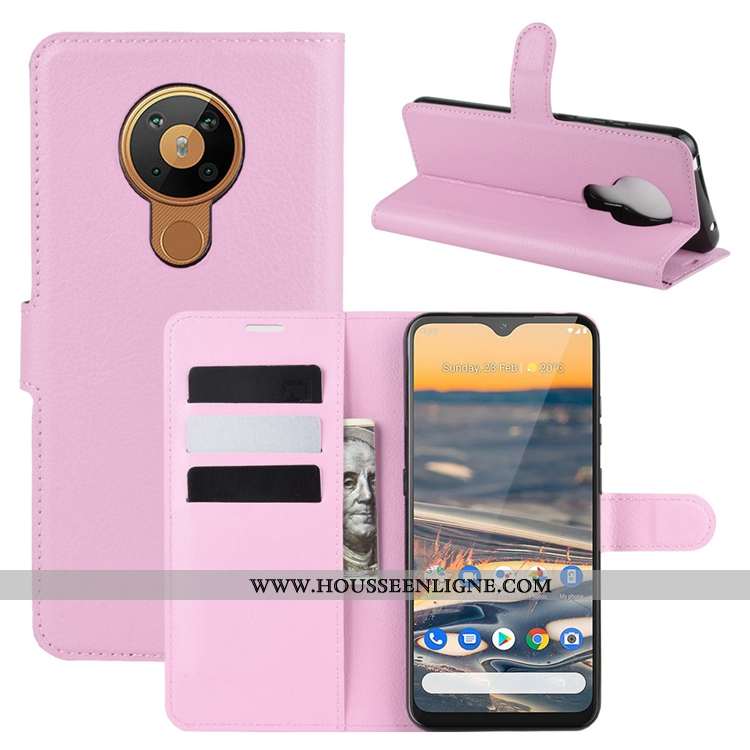 Coque Nokia 5.3 Cuir Délavé En Daim Antidérapant Carte Clamshell Incassable Verte