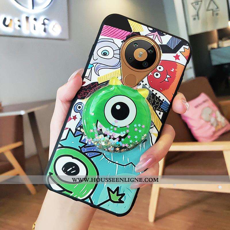 Coque Nokia 5.3 Dessin Animé Tendance Support Vert Petite Marguerite Étui Verte