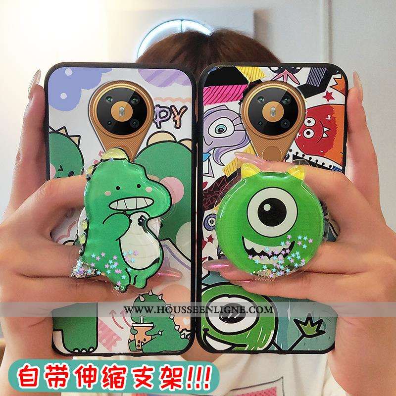 Coque Nokia 5.3 Dessin Animé Tendance Support Vert Petite Marguerite Étui Verte