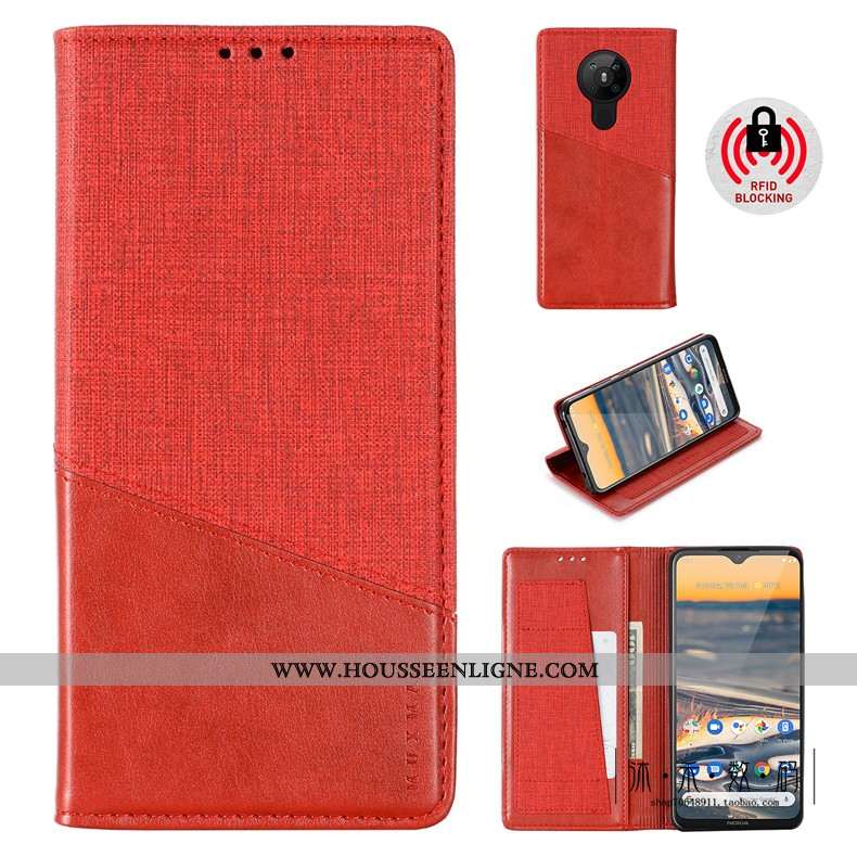 Coque Nokia 5.3 Protection Cuir Bleu Étui Téléphone Portable Luxe