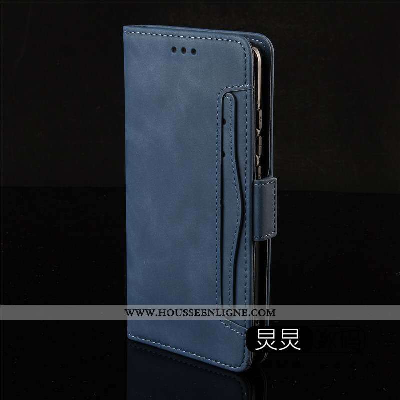 Coque Nokia 5.3 Protection Cuir Carte Clamshell Téléphone Portable Bleu Marin Bleu Foncé