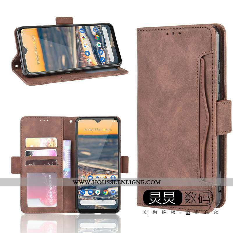 Coque Nokia 5.3 Protection Cuir Carte Clamshell Téléphone Portable Bleu Marin Bleu Foncé