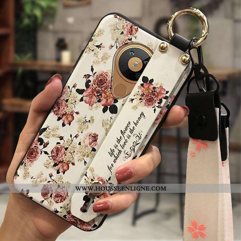 Coque Nokia 5.3 Silicone Protection Tendance Téléphone Portable Support Fleur Vent Rose