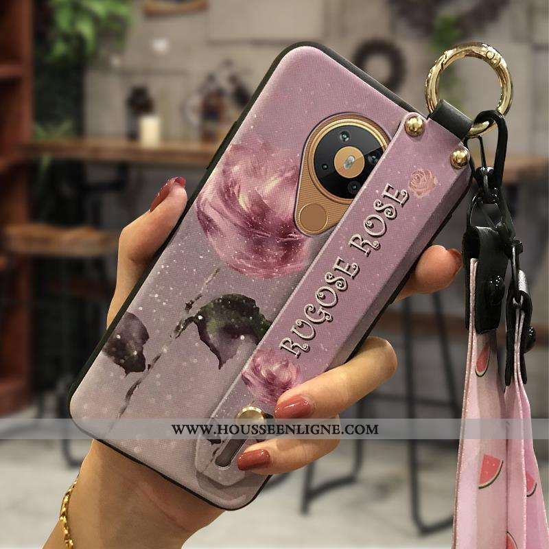 Coque Nokia 5.3 Silicone Protection Tendance Téléphone Portable Support Fleur Vent Rose