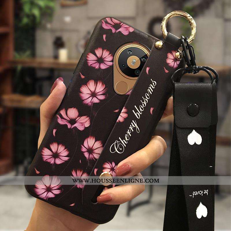 Coque Nokia 5.3 Silicone Protection Tendance Téléphone Portable Support Fleur Vent Rose