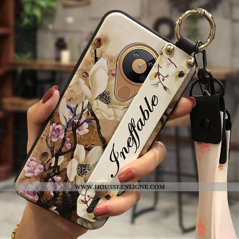 Coque Nokia 5.3 Silicone Protection Tendance Téléphone Portable Support Fleur Vent Rose