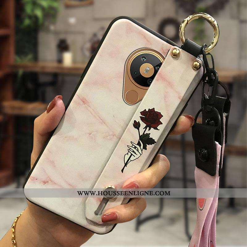 Coque Nokia 5.3 Silicone Protection Tendance Téléphone Portable Support Fleur Vent Rose