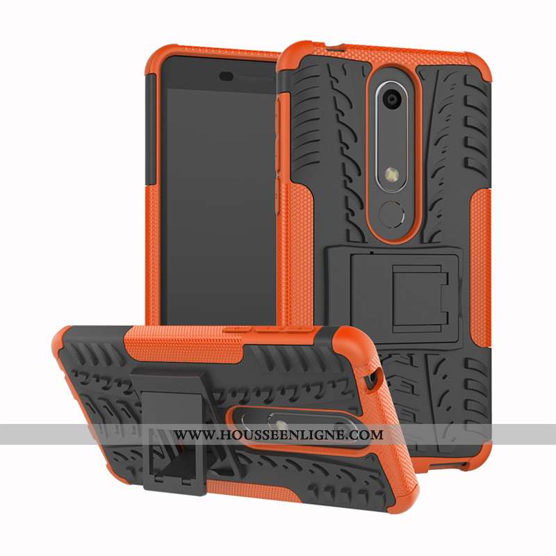 Coque Nokia 6.1 Silicone Protection Rouge Téléphone Portable Support Incassable Rose