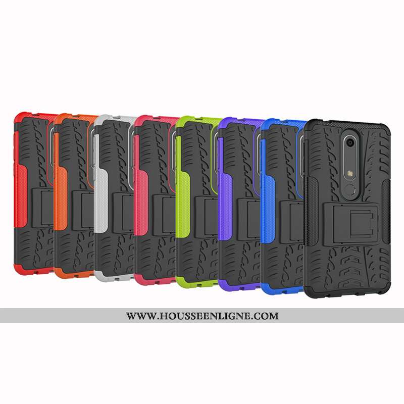 Coque Nokia 6.1 Silicone Protection Rouge Téléphone Portable Support Incassable Rose