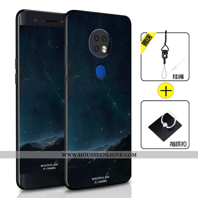 Coque Nokia 6.2 Personnalité Fluide Doux Protection Silicone Tout Compris Étui Incassable Bleu Foncé
