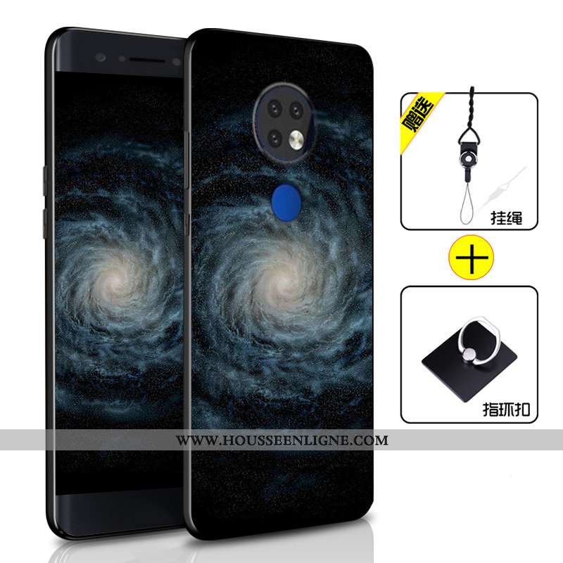 Coque Nokia 6.2 Personnalité Fluide Doux Protection Silicone Tout Compris Étui Incassable Bleu Foncé