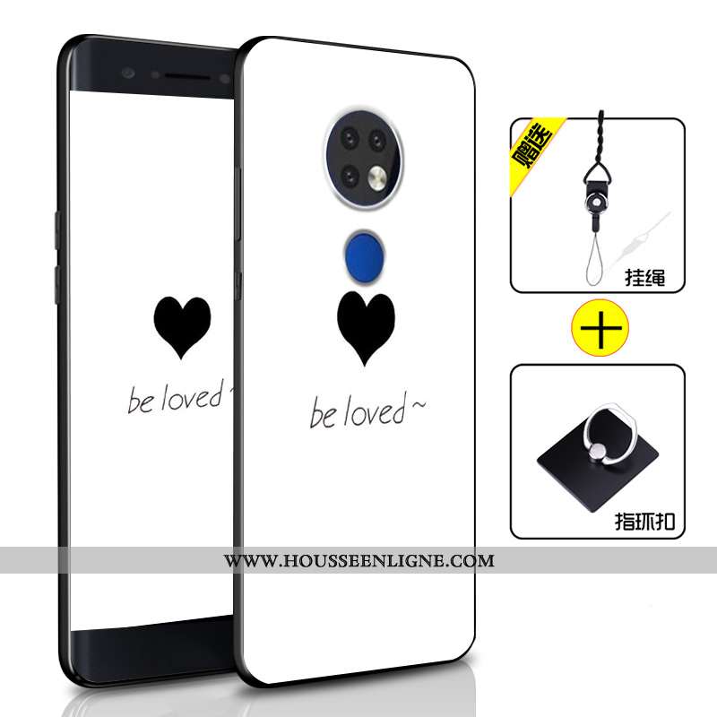Coque Nokia 6.2 Personnalité Fluide Doux Protection Silicone Tout Compris Étui Incassable Bleu Foncé