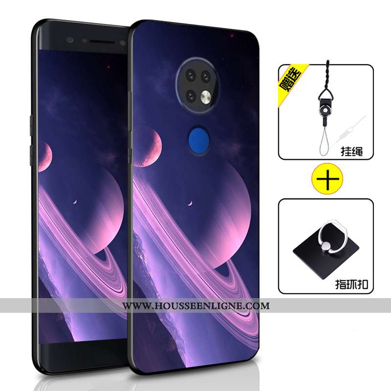 Coque Nokia 6.2 Personnalité Fluide Doux Protection Silicone Tout Compris Étui Incassable Bleu Foncé