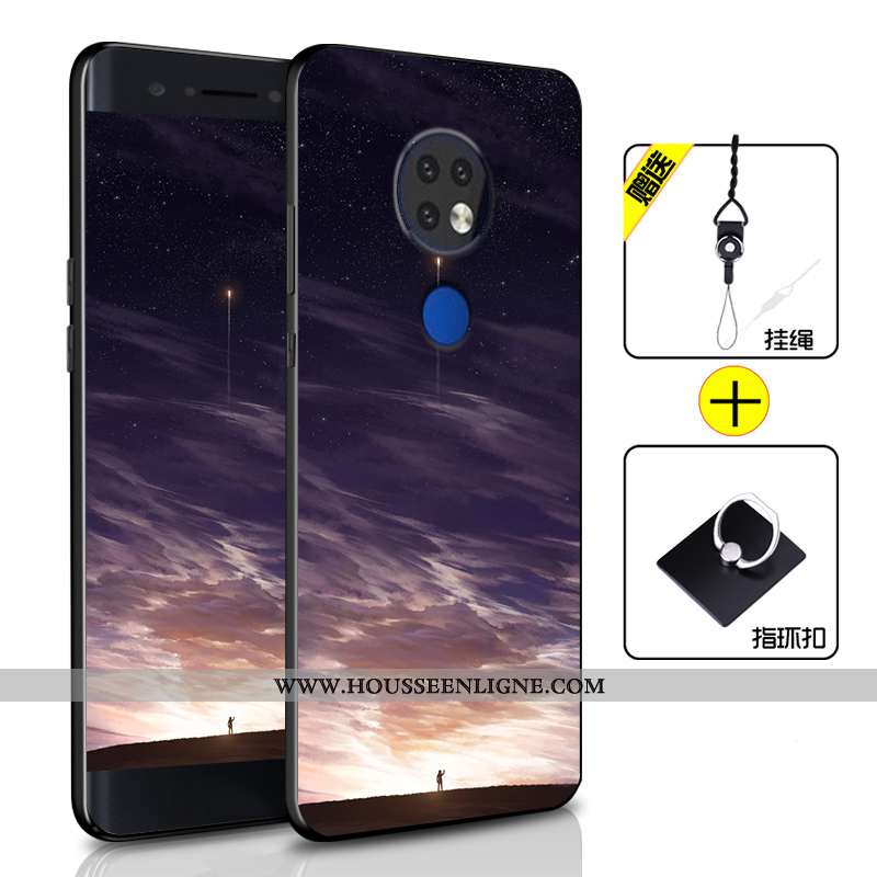 Coque Nokia 6.2 Personnalité Fluide Doux Protection Silicone Tout Compris Étui Incassable Bleu Foncé