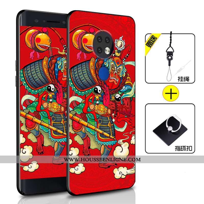 Coque Nokia 6.2 Personnalité Fluide Doux Protection Silicone Tout Compris Étui Incassable Bleu Foncé