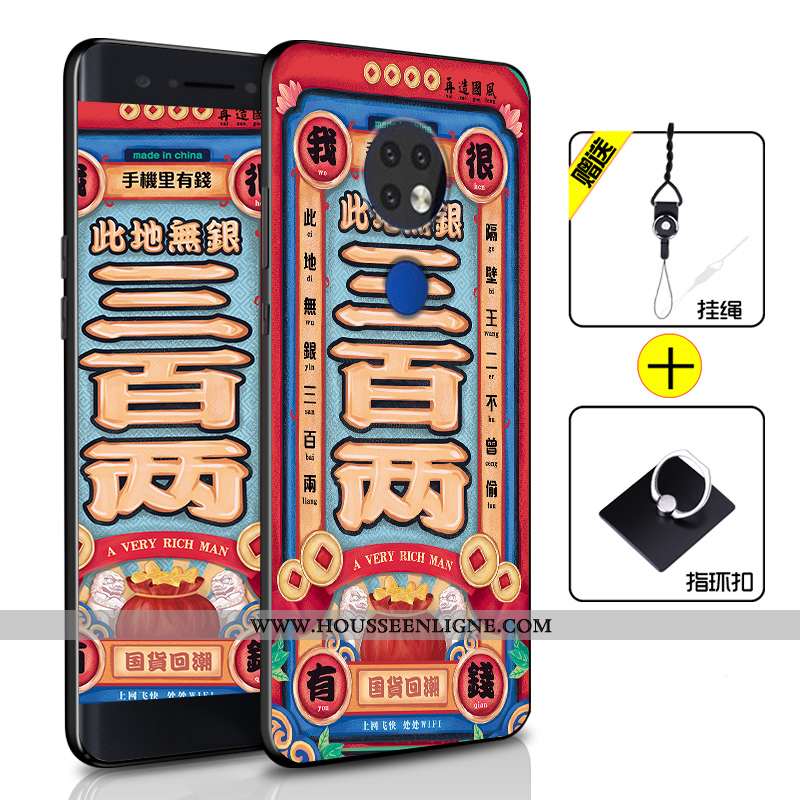 Coque Nokia 6.2 Personnalité Fluide Doux Protection Silicone Tout Compris Étui Incassable Bleu Foncé