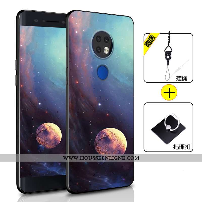 Coque Nokia 6.2 Personnalité Fluide Doux Protection Silicone Tout Compris Étui Incassable Bleu Foncé
