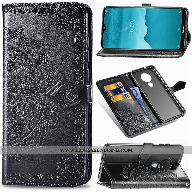 Coque Nokia 6.2 Protection Ornements Suspendus Étui En Relief Vert Gaufrage Verte