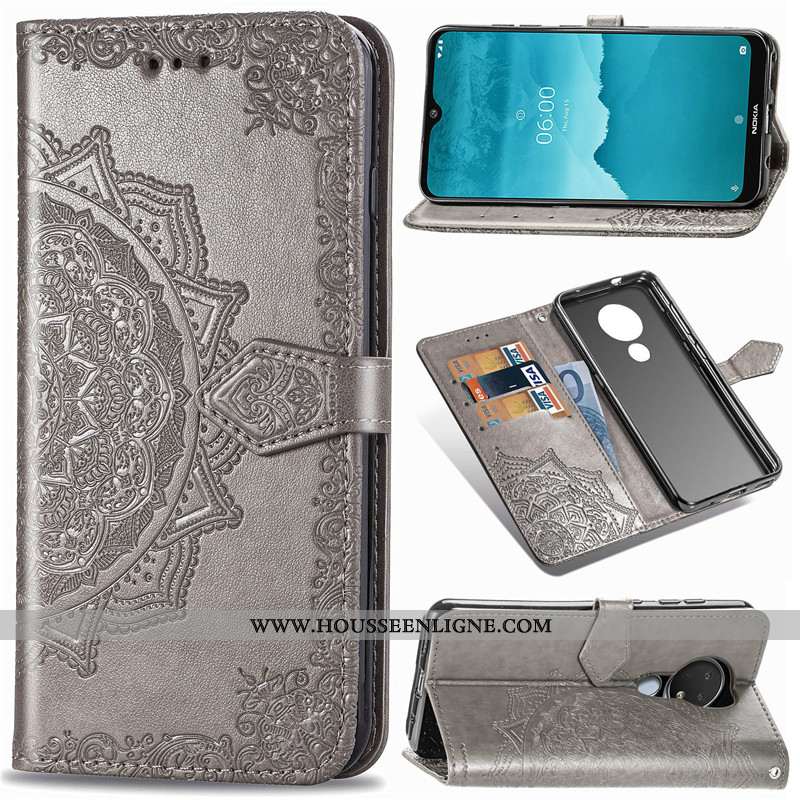 Coque Nokia 6.2 Protection Ornements Suspendus Étui En Relief Vert Gaufrage Verte