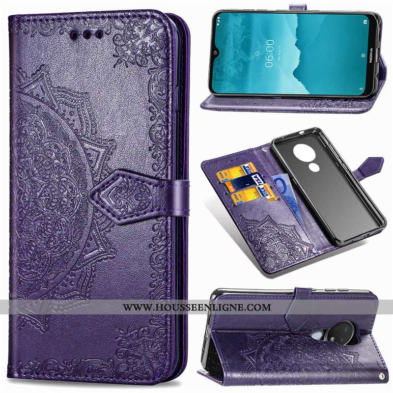 Coque Nokia 6.2 Protection Ornements Suspendus Étui En Relief Vert Gaufrage Verte