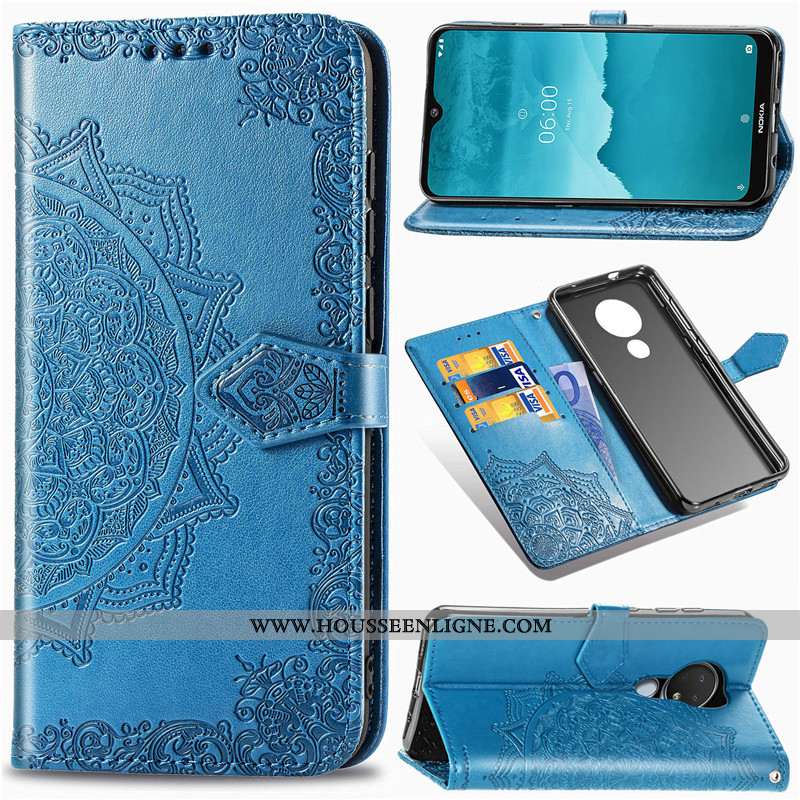 Coque Nokia 6.2 Protection Ornements Suspendus Étui En Relief Vert Gaufrage Verte