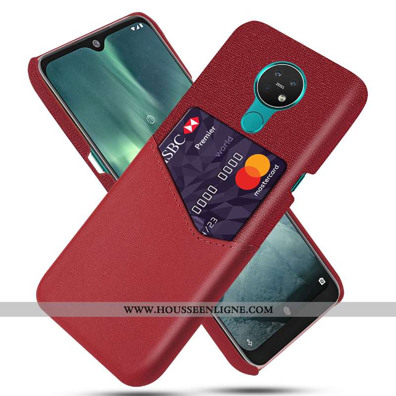 Coque Nokia 6.2 Protection Ultra Qualité Difficile Carte Étui Rouge
