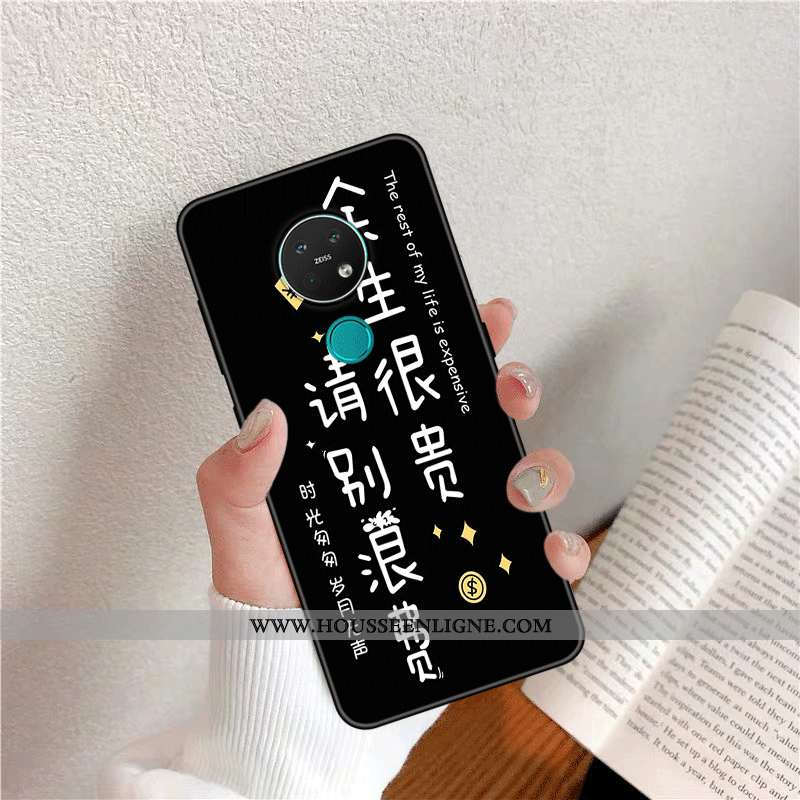 Coque Nokia 6.2 Silicone Protection Net Rouge Tendance Personnalité Fluide Doux Noir