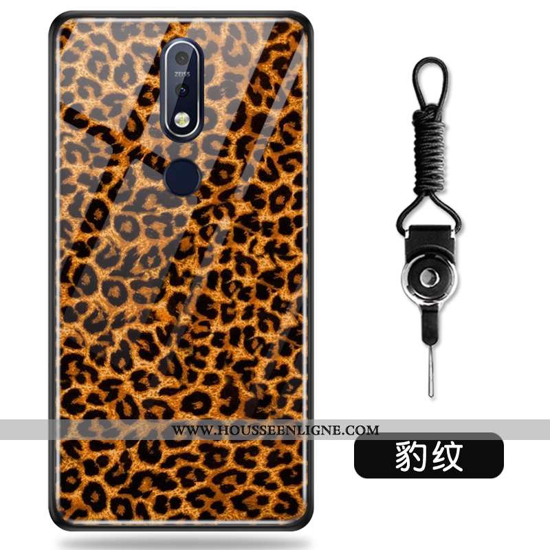 Coque Nokia 7.1 Créatif Dessin Animé Protection Personnalité Verre Vert Verte