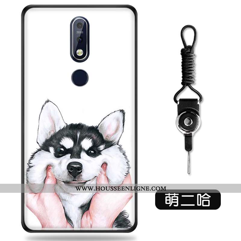 Coque Nokia 7.1 Créatif Dessin Animé Protection Personnalité Verre Vert Verte