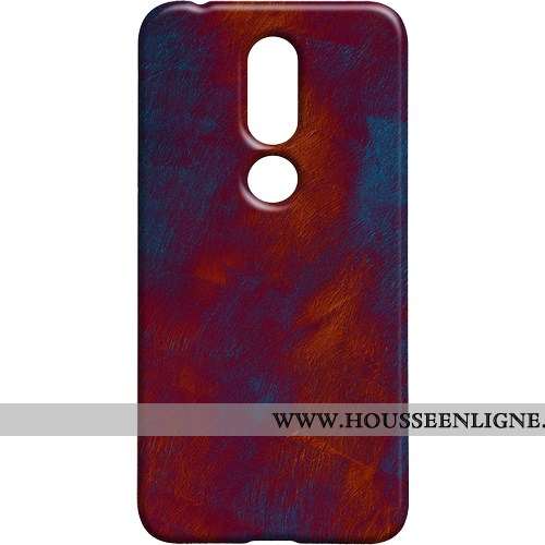 Coque Nokia 7.1 Délavé En Daim Vintage Étui Téléphone Portable Métal Difficile Marron