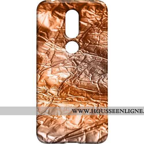 Coque Nokia 7.1 Délavé En Daim Vintage Étui Téléphone Portable Métal Difficile Marron