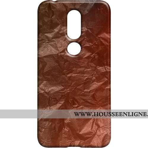 Coque Nokia 7.1 Délavé En Daim Vintage Étui Téléphone Portable Métal Difficile Marron